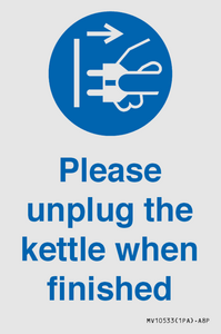 Please unplug the kettle when finished